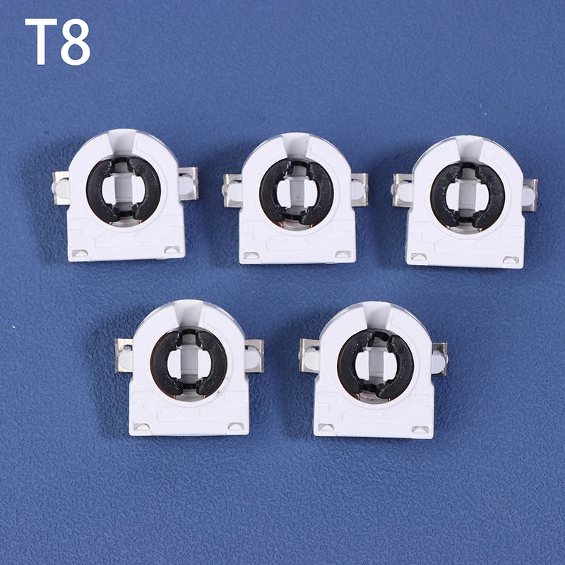 5Pcs T5 T8 Fluorescent Light Holder G5 G13 Base Non-Shunted Tombstone Lamp Socket AC 500V 2A for LED Fluorescent Tube Oasis Select T8