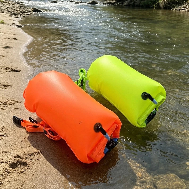 Dry Bag Inflatable Open Swimming Buoy Tow Float with Waist Belt for Boating Rafting Swimming Bucket Water Sport Safety Bag Oasis Select