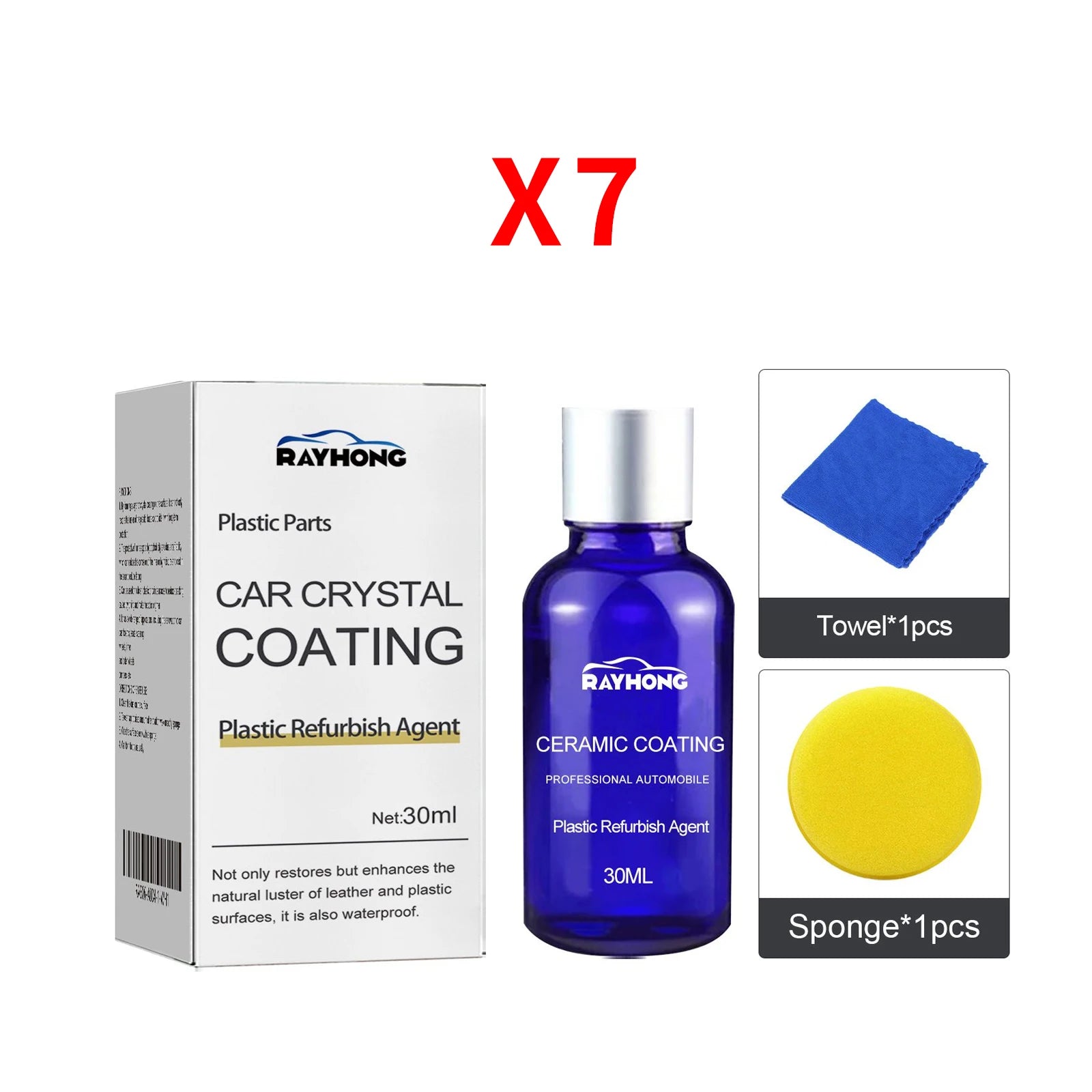 Car Ceramic Coating Plastic Refurbish Agent Plastic Refurbishment Parts Refurbish Leather Restorer Interior Detailer Restoration Oasis Select 7sets boxed