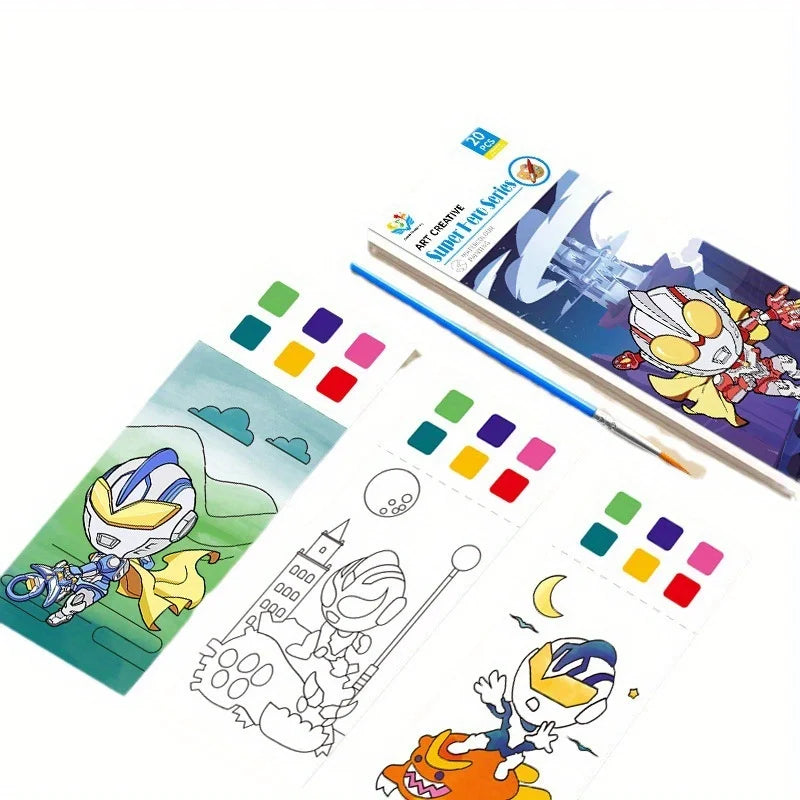 1PC Children's Watercolor Coloring Book Kids Adult Watercolour Coloring Paper With Water Paint Pens Girls Student Birthday Gift Oasis Select