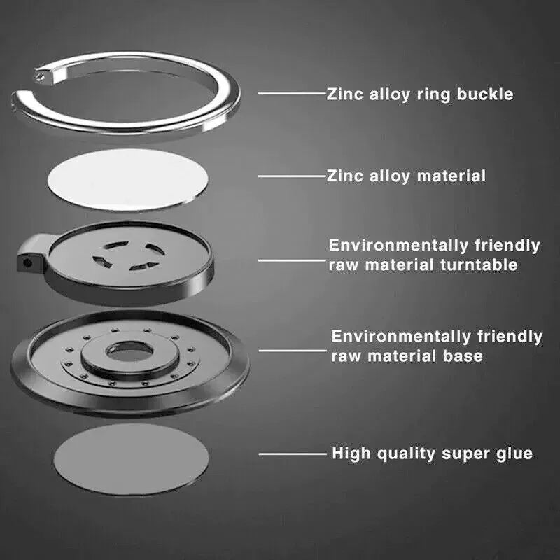 1/2/3pcs Luxury Finger Ring Holder Stand Grip 360 Rotating For Mobile Phone Car Magnetic Mount Phone Back Sticker Pad Unniversal Oasis Select