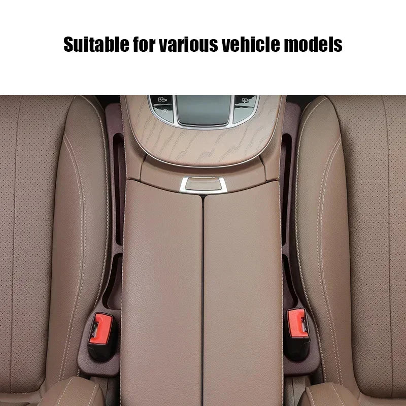 2Pcs Car Seat Gap Filler Organizer PU Waterproof Universal Car Seat Gap Anti-leak Stopper Strip 2Slot Seat Gap Storage Organizer Oasis Select