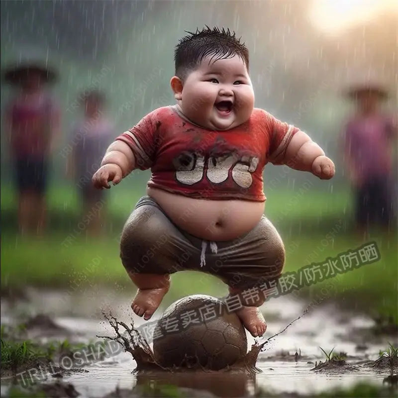 Mud Kickball Baby Sticker Wall Decoration Personality Creative Cute Man Treasure Sticker Electric Car Waterproof Sticker Oasis Select TG4813 50cm