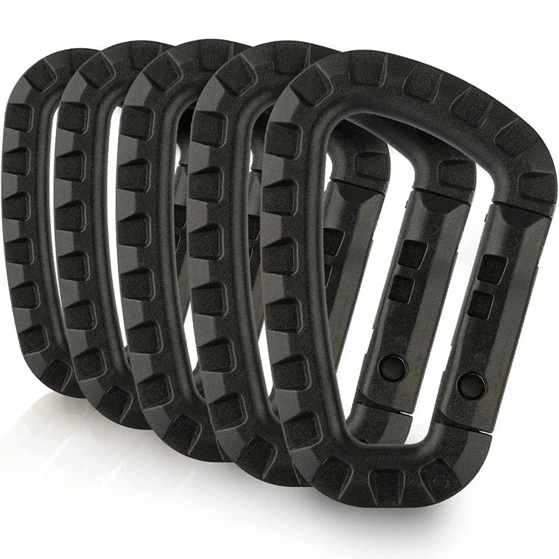 5/10/15Pcs Tactical Carabiner Clip Set Outdoor Steel Hook Camping Lock Daily Key Chain Keychain Buckle Backpack Bag Karabiners Oasis Select black-5pcs