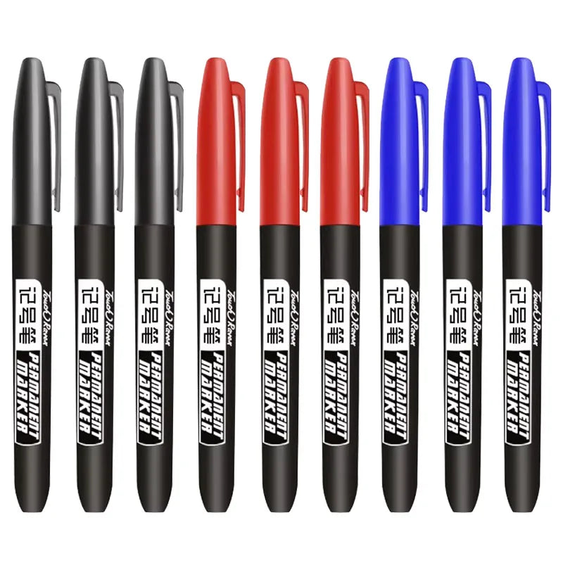 9/6/3pcs Permanent Art Marker Pen Fine Point Waterproof Ink Thin Nib Crude Nib Black Blue Red Ink 1.0mm Fine Color Marker Pens Oasis Select 9 Pcs Mix Color Set