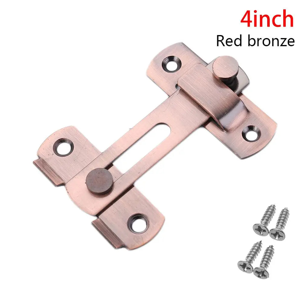 Stainless Steel Straight Lock Buckle Security Hasp Door Bolt Cabinet Catches Window Catch Lock Silent Gate Buckle Padlock Clasp Oasis Select 4inch-red bronze