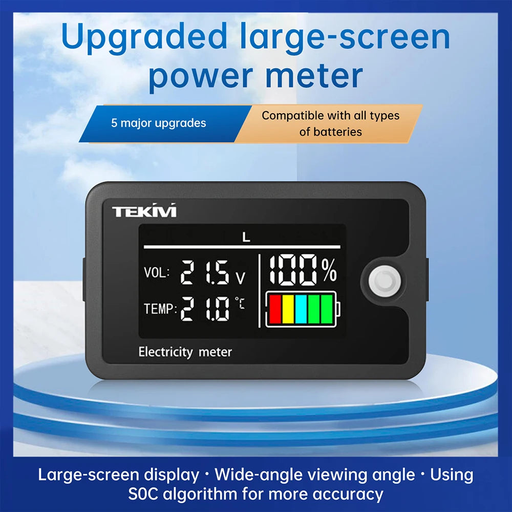 DC 8-100V High Precision LCD Digital Display Voltage and Electricity Indicator Ternary/Lithium Iron/Acid Battery Universal Oasis Select