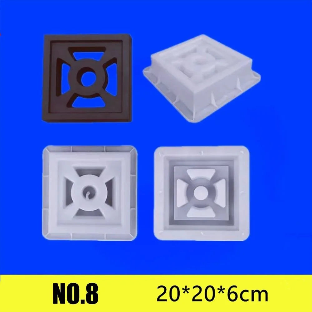 Plastic Hollow Brick Mold 20*20*6cm Square Wall Brick Mould 3D Carving Anti-Slip Cement Antique Brick Mold Garden Wall Oasis Select 8
