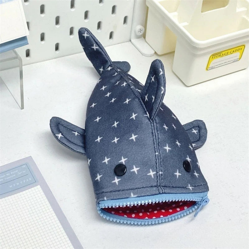 Cute and funny large capacity Shark Shape Capacity Imitation Fish Storage Pencil Case Creative Journal Student Supplies Statione Oasis Select