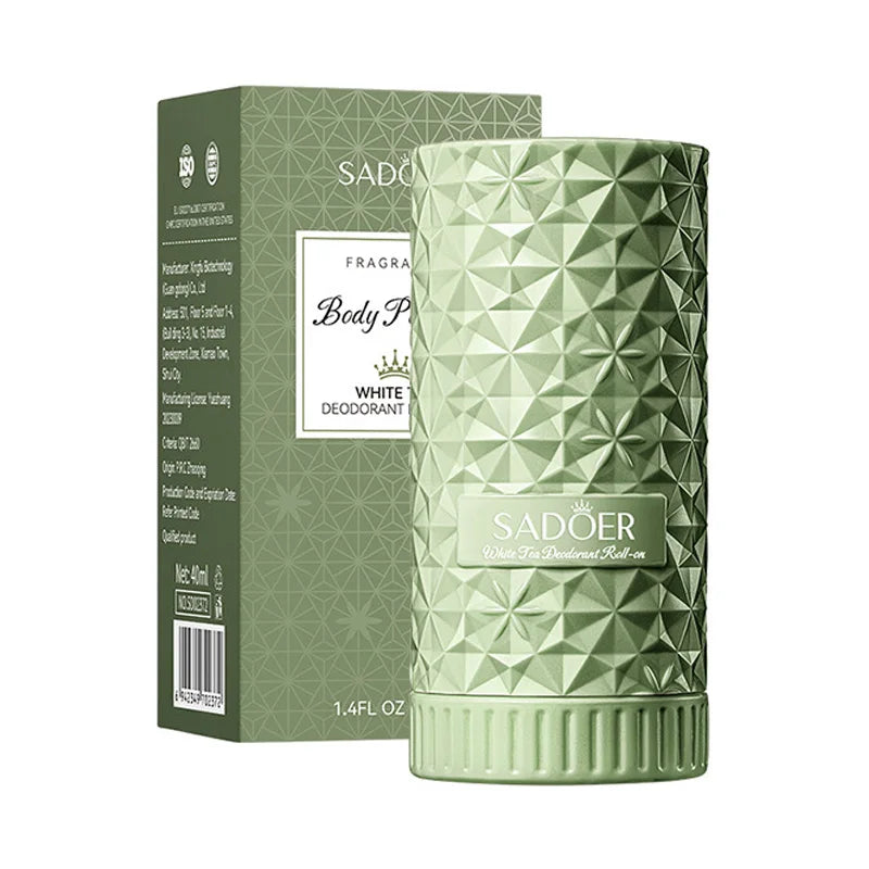 SADOER Roll-On Bead Deodorant Cream – Anti-Odor & Moisturising Roll-On Deodorant Cream Oasis Select White Tea