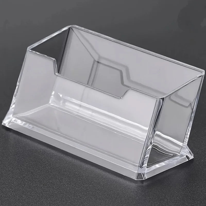Clear Acrylic Business Card Holder Desktop Display Stand Office Desk Organizer For Notes Fridge Storage Container Basket Rack Oasis Select