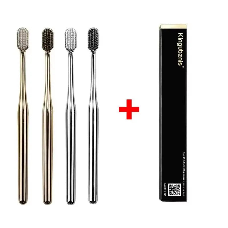4/1pcs Luxury Soft Toothbrush Men Women Adult Tooth Brush Gold Silver Dental Brushes Elegance Gentle Toothbrushes Drop Shipping Oasis Select Mix-4pcs
