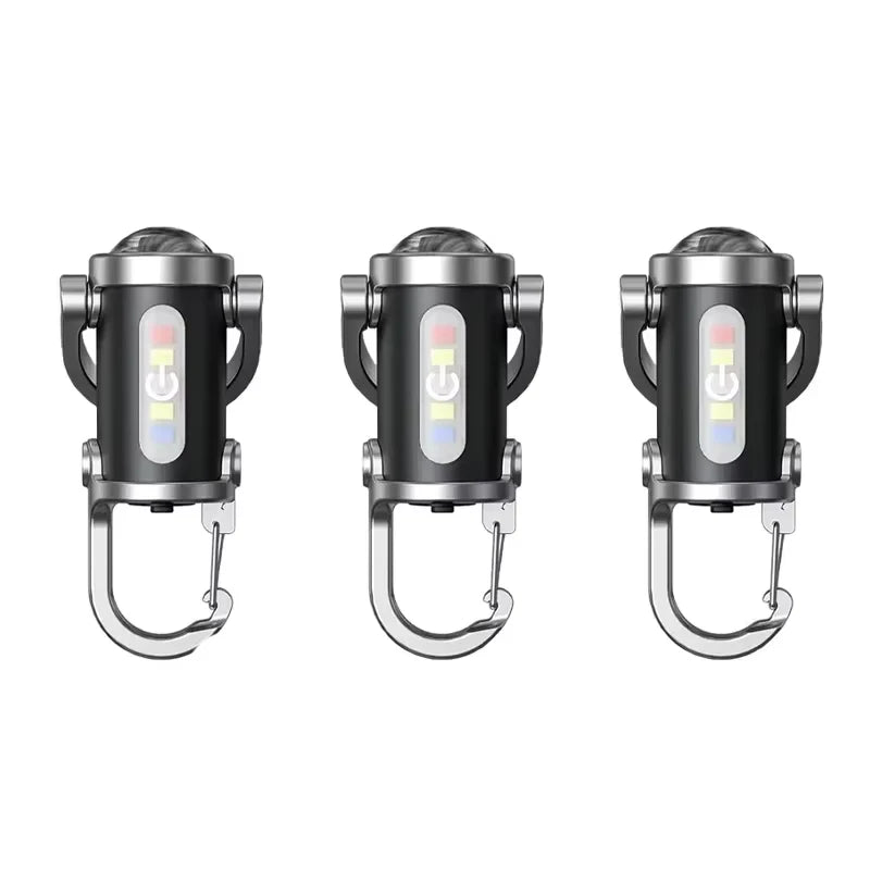 Mini Keychain Flashlights LED Side Light USB Rechargeable Torch COB Work Lamp Ultra Bright Portable Lantern for Camping Hiking Oasis Select 7mode 3PC