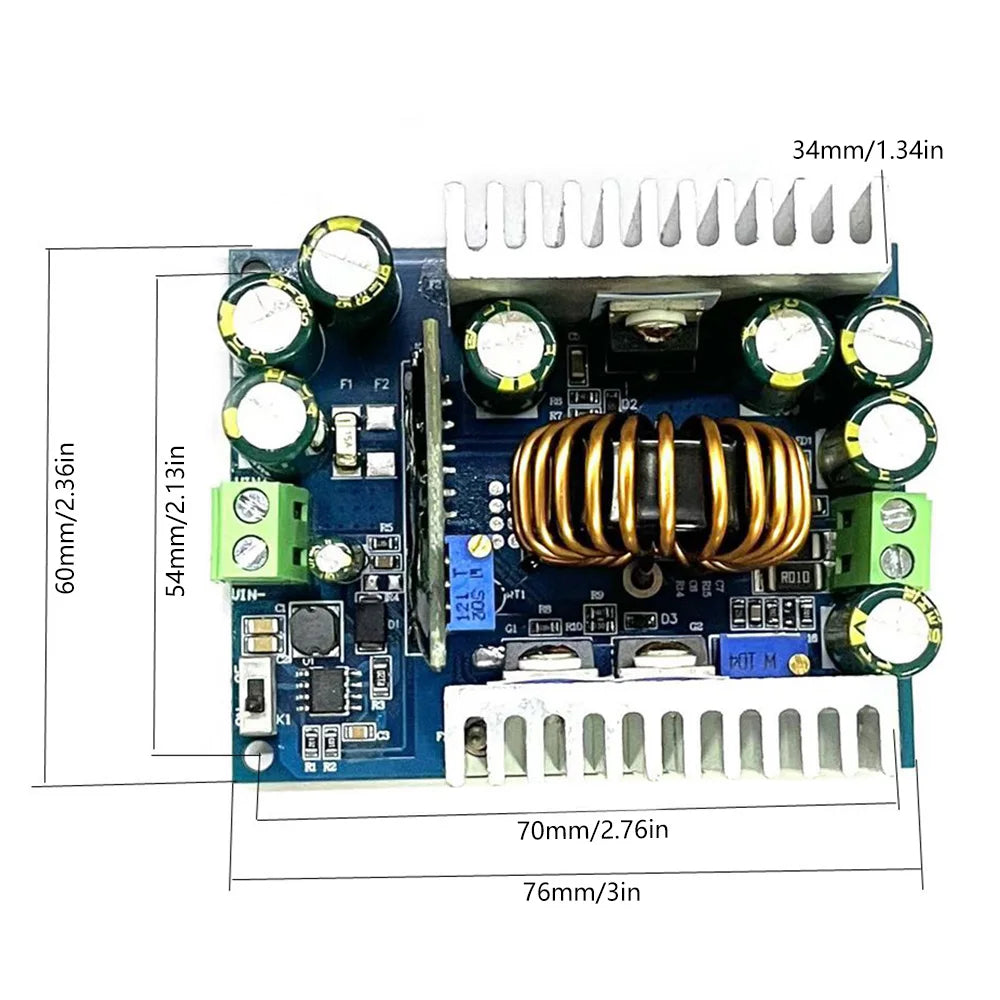 500W Buck Converter 15A DC-DC 12-95V to 1.5-90V Step-Down Power Module CC CV Voltage Regulator Module Oasis Select