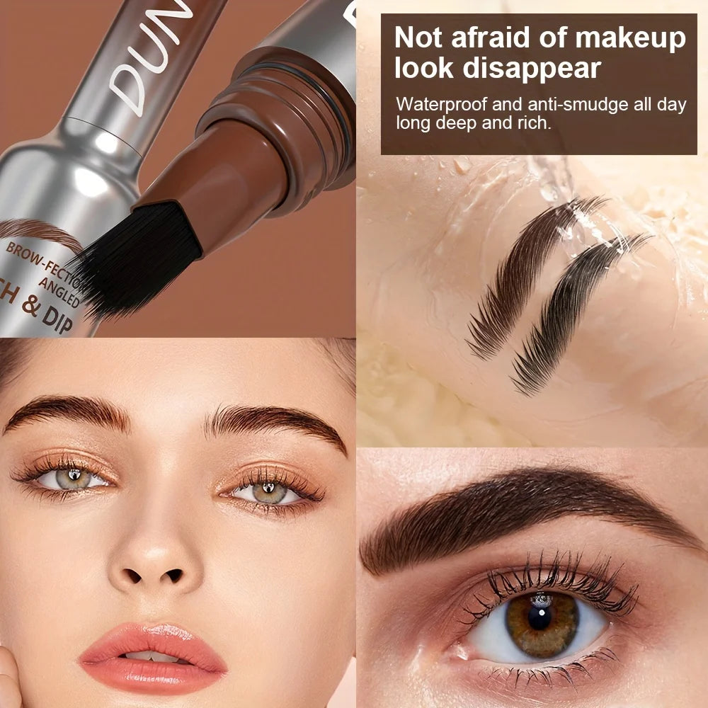 DUNUF 3D Dye Eyebrow Pencil Anti-smudge Waterproof Long Lasting Black Brown Large Brush Natural Wild Eyebrow Enhancers Cream Oasis Select