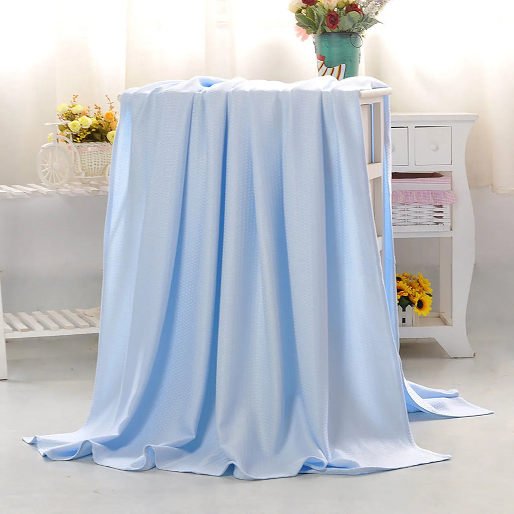 Summer Cooling Blanket Air Conditioning Quilt Skin-friendly Bamboos Fiber Light And Thin Breathable Cooling Quilt For Home Oasis Select Light Blue S