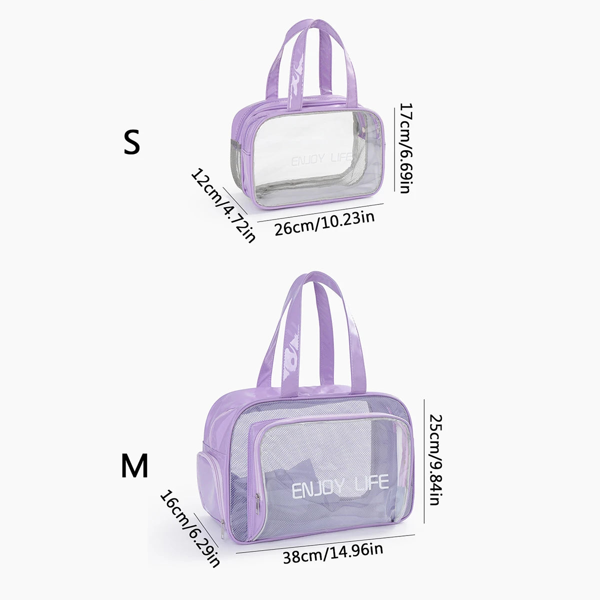 Double Layer Dry Wet Separation Makeup Bag With Large Capacity Waterproof Handheld Transparent Wash And Makeup Bag Oasis Select