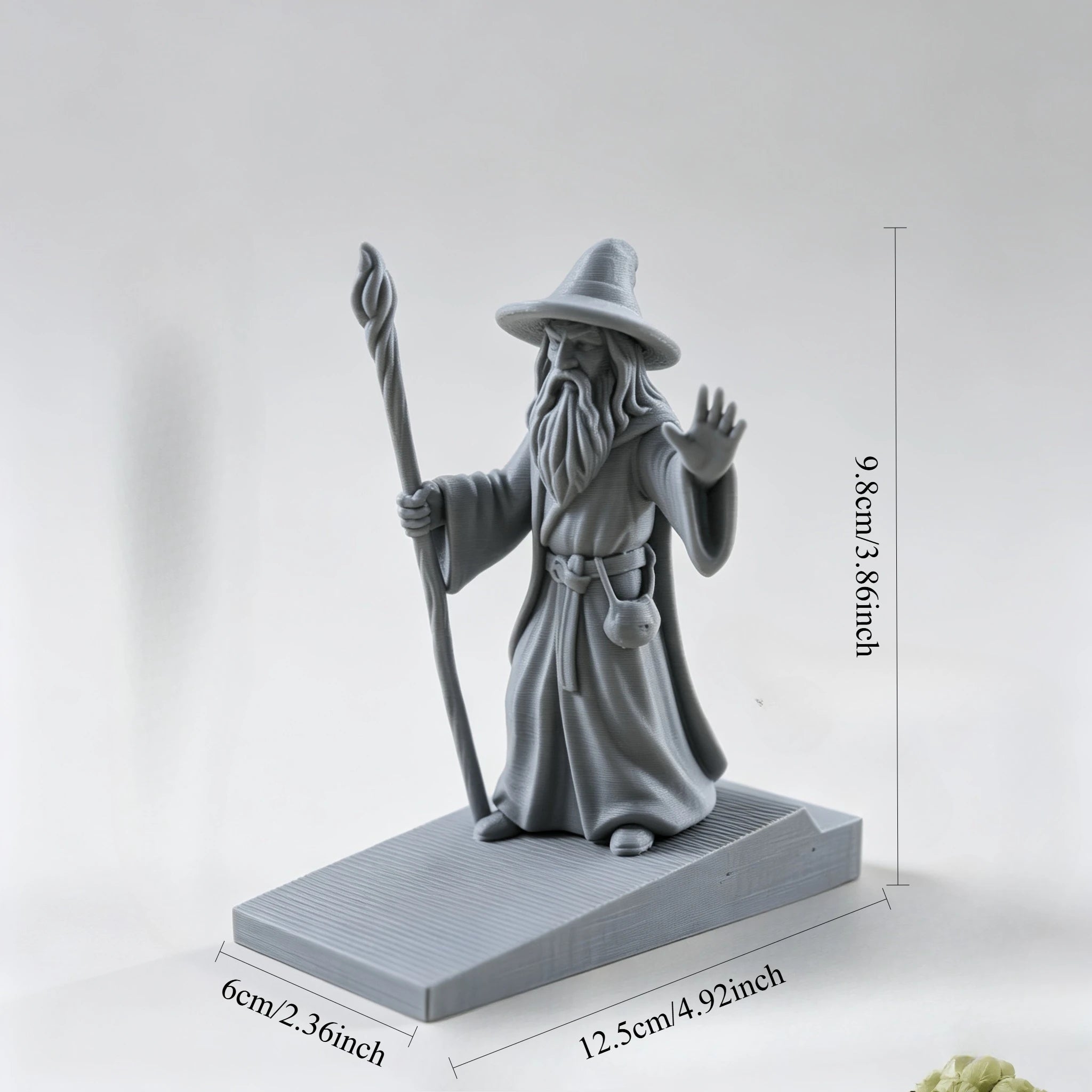 Mysterious Robe Wizard Figurines Door Stop Sloped Wedge Door Holder 3D Printed Indoor Door Gap Stopper Bedroom Study Living Room Oasis Select Wizard Gate Gray