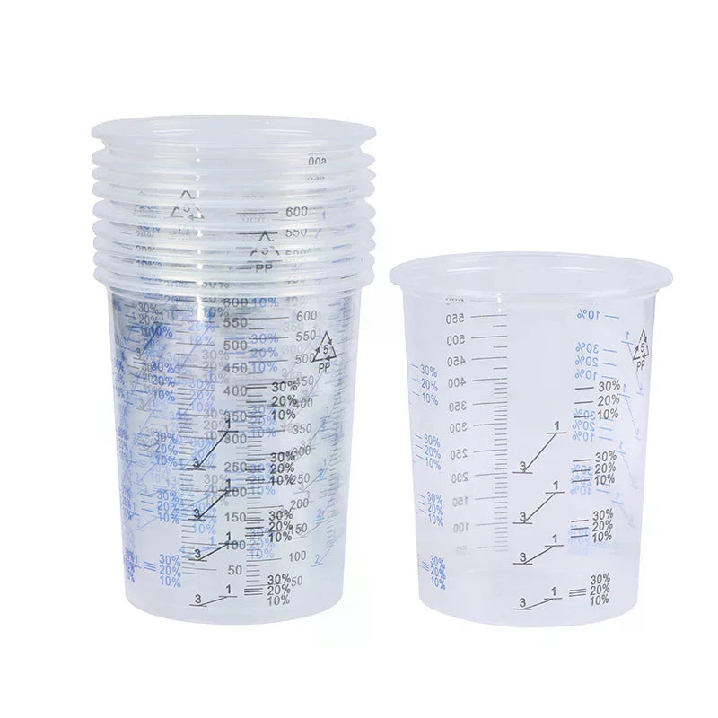 Plastic Paint Mixing Cup 600ml Mixing Pot Paint Mixing Calibration Cup For Precise Mixing Of Paint And Liquid High Quality 10pcs Oasis Select
