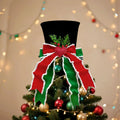 Christmas Tree Topper Hat Classic Heart Bow Hat Tree Topper Holiday Ornament for Home Decoration Oasis Select A