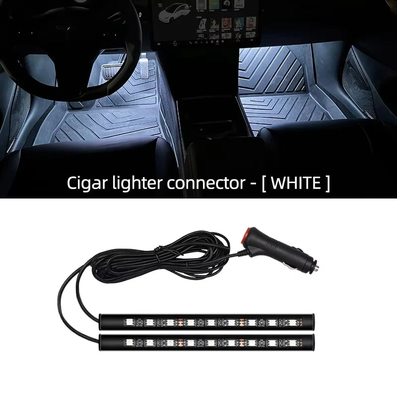 2-in-1 LED Car Neon Atmosphere Foot Light – USB & 12V
