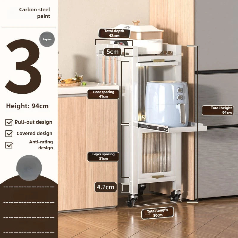 Drawable kitchen crevice storage cabinet, multi-layer ultra narrow edge storage cabinet, side crevice storage cabinet Oasis Select 40-30 Triple B