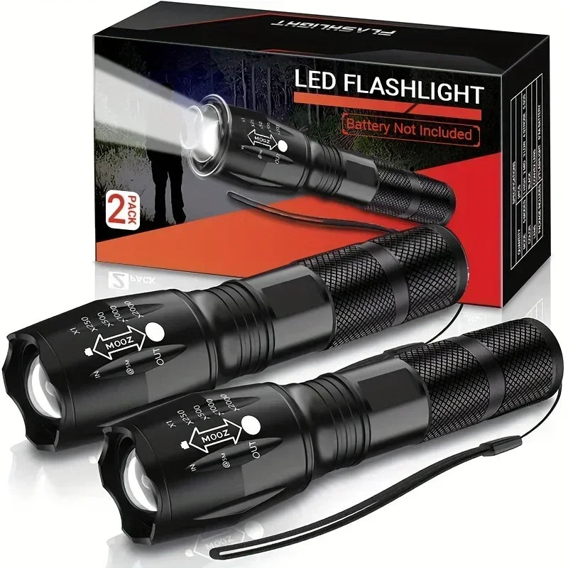 Powerful T6 LED Flashlights 5 Mode Zoom Light Aluminum Alloys Built-in 18650 Battery Waterproof Material Lamp for Camping Torch Oasis Select