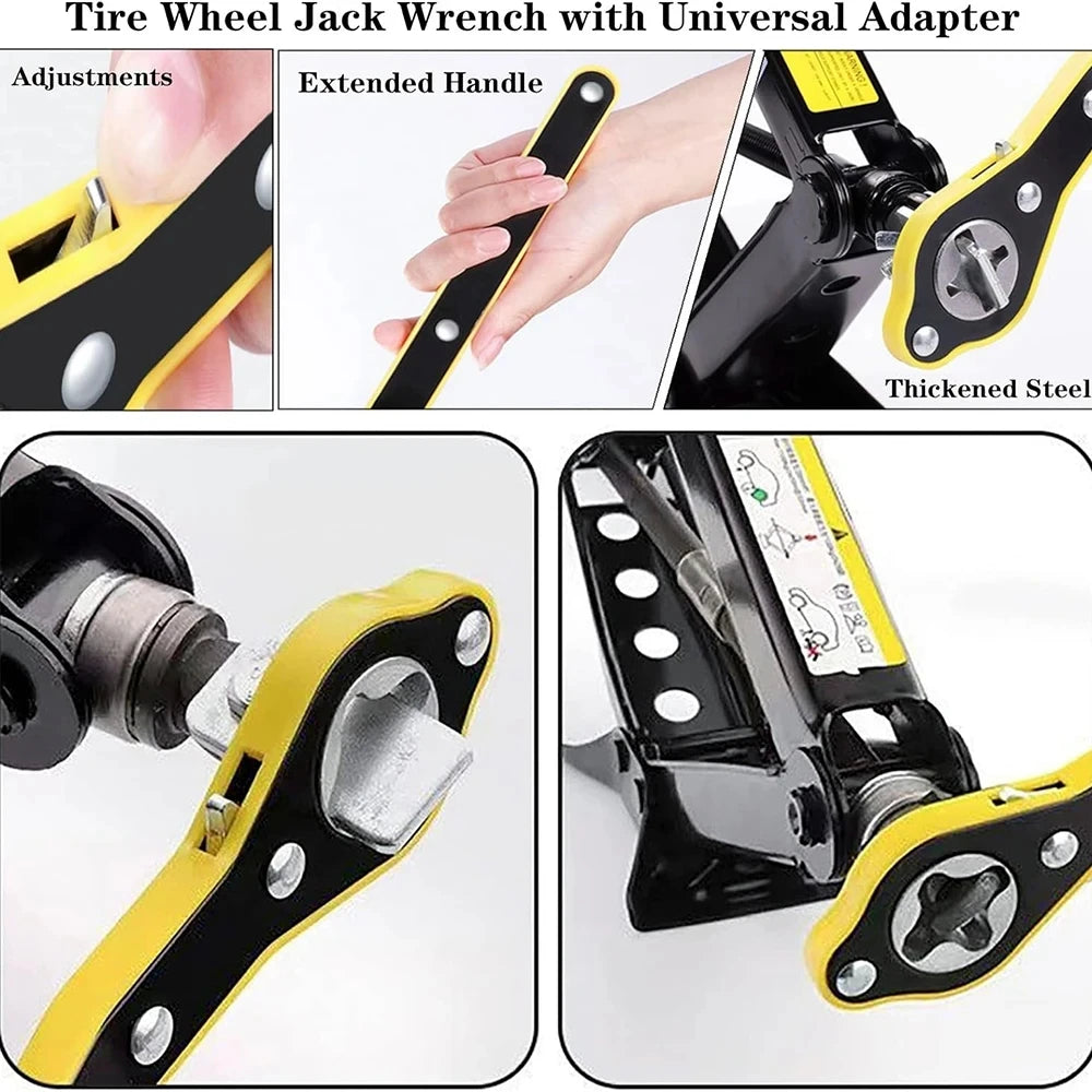 Universal Car Jack Ratchet Wrench – Cross & Dual Purpose Set