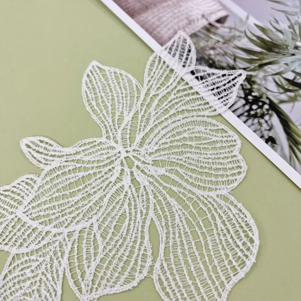Flower Lace Applique Patch White Black – DIY Sewing Craft