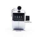 1 Piece of Iron Handheld 4-digit Digital Answer Counter, Non Rechargeable Metal Counter, Used for Counting and Coaching Tools Oasis Select Silver