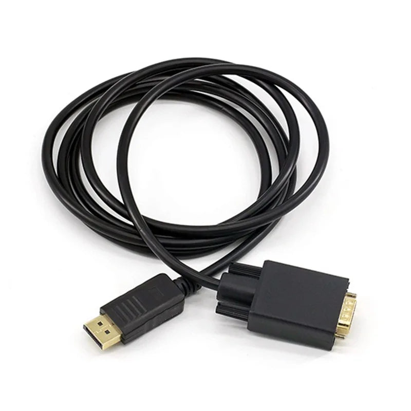 1.8M DP DisplayPort to VGA Adapter Conversion HD Video Cable DP TO VGA Cable For TV Monitor Laptop Computer Projector Oasis Select