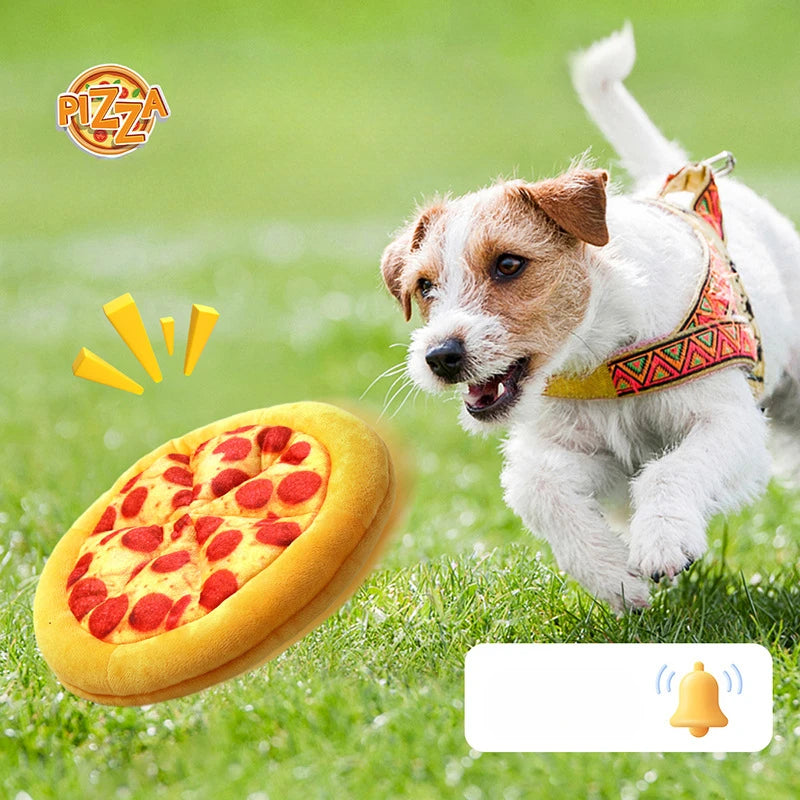 Dog Bite Sound Toy Fun Pizza BB Is Called Interactive Training Bite Resistant Artificial Pet Teething Dog Toys for Small Dogs Oasis Select