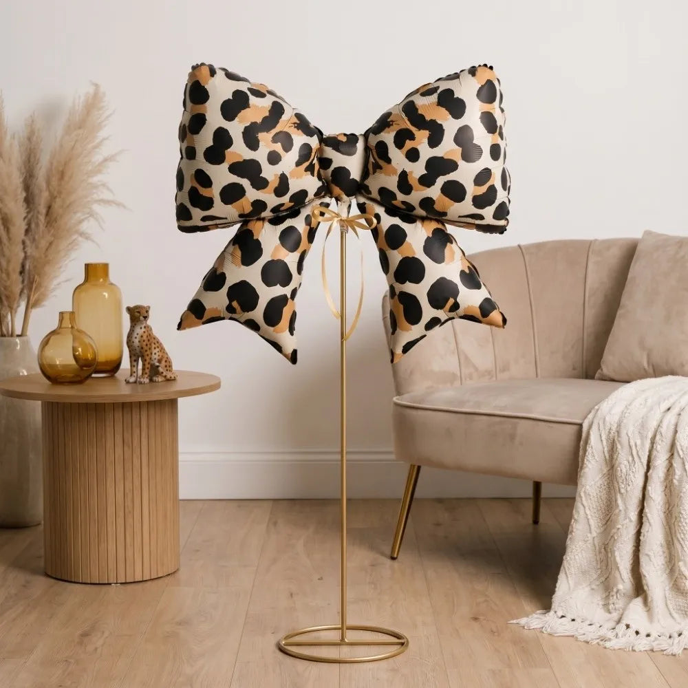 Leopard Print Foil Bow Balloons 2pcs – Party & Wedding Décor
