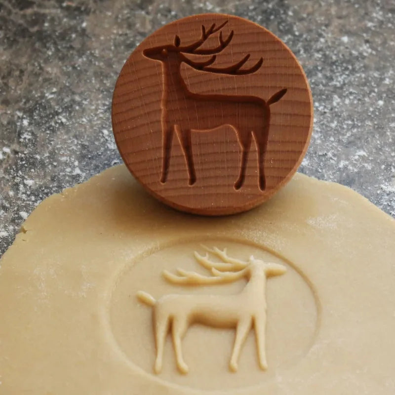 Carving Wood Kitchen Biscuit Mold Carving Cookie Mold Cutter Gingerbread Biscuit Crisp Cake Mold Cookie Stamp Oasis Select Reindeer