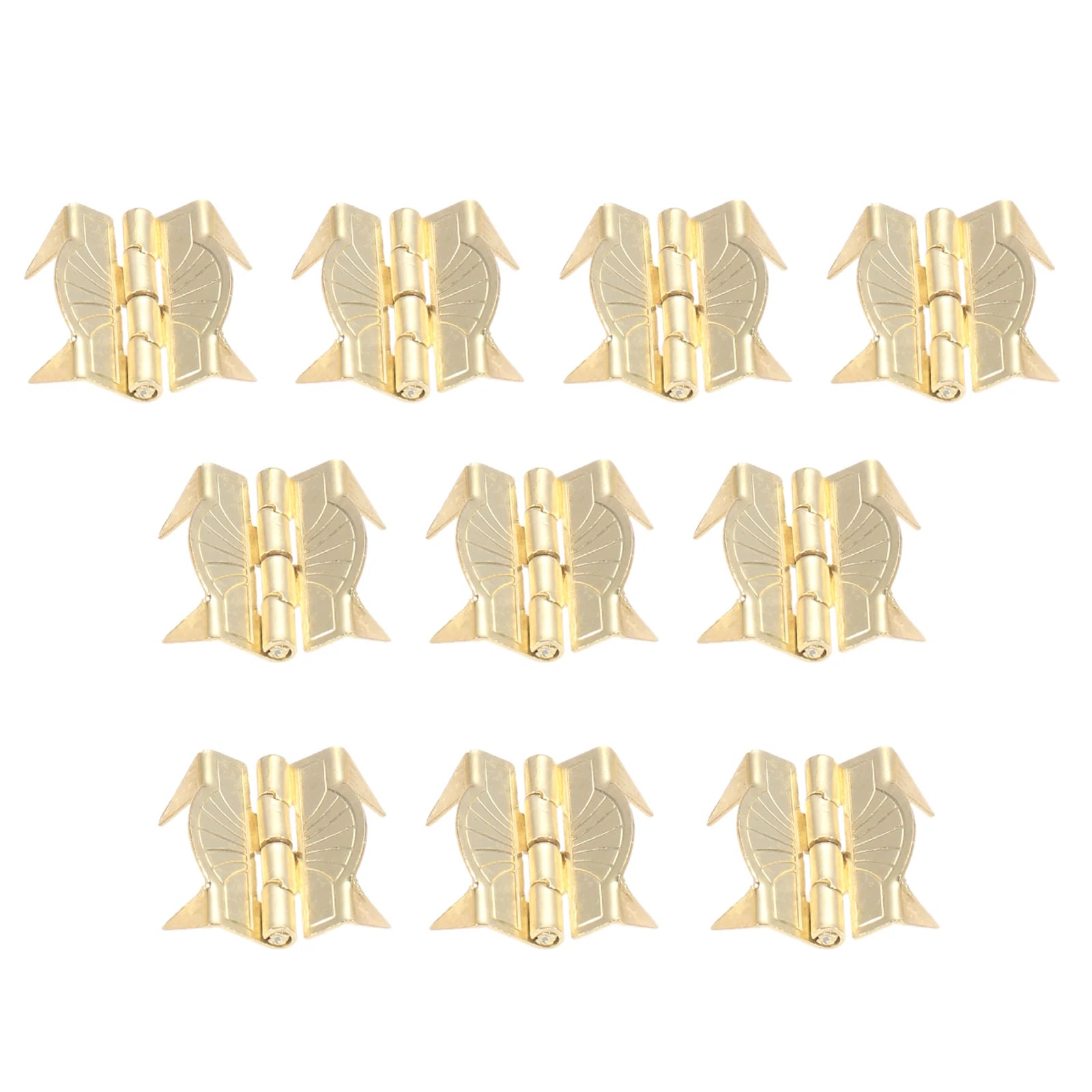 10Pcs Metal Hinges Gold Color Luggage Hinges With Legs Cabinet Hinges Decorative Hinges For Wooden Box Suitcase Hardware 22*19mm Oasis Select