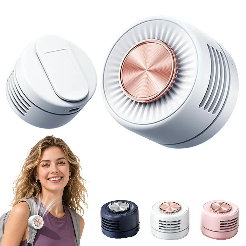 Portable Bladeless Clip Fan Cyclone Mini Air Blower 360 Rotation USB Rechargeable Fan For Outdoor Travel Camping Backpack Oasis Select White