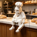 Funny Skeleton Chef Shelf Sitter Resin Cook Figurine in Chef Hat & Apron Humorous Hoom Kitchen Desktop Ornament Food Lovers Gift Oasis Select Chef White 7.7x7.3x8.5