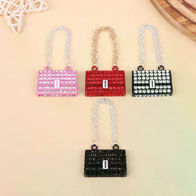 Fashion Creative Doll House Mini Metal Chain Bag Pendulum Doll Bag Miniature Shopping Handbag Clothing Accessories Oasis Select
