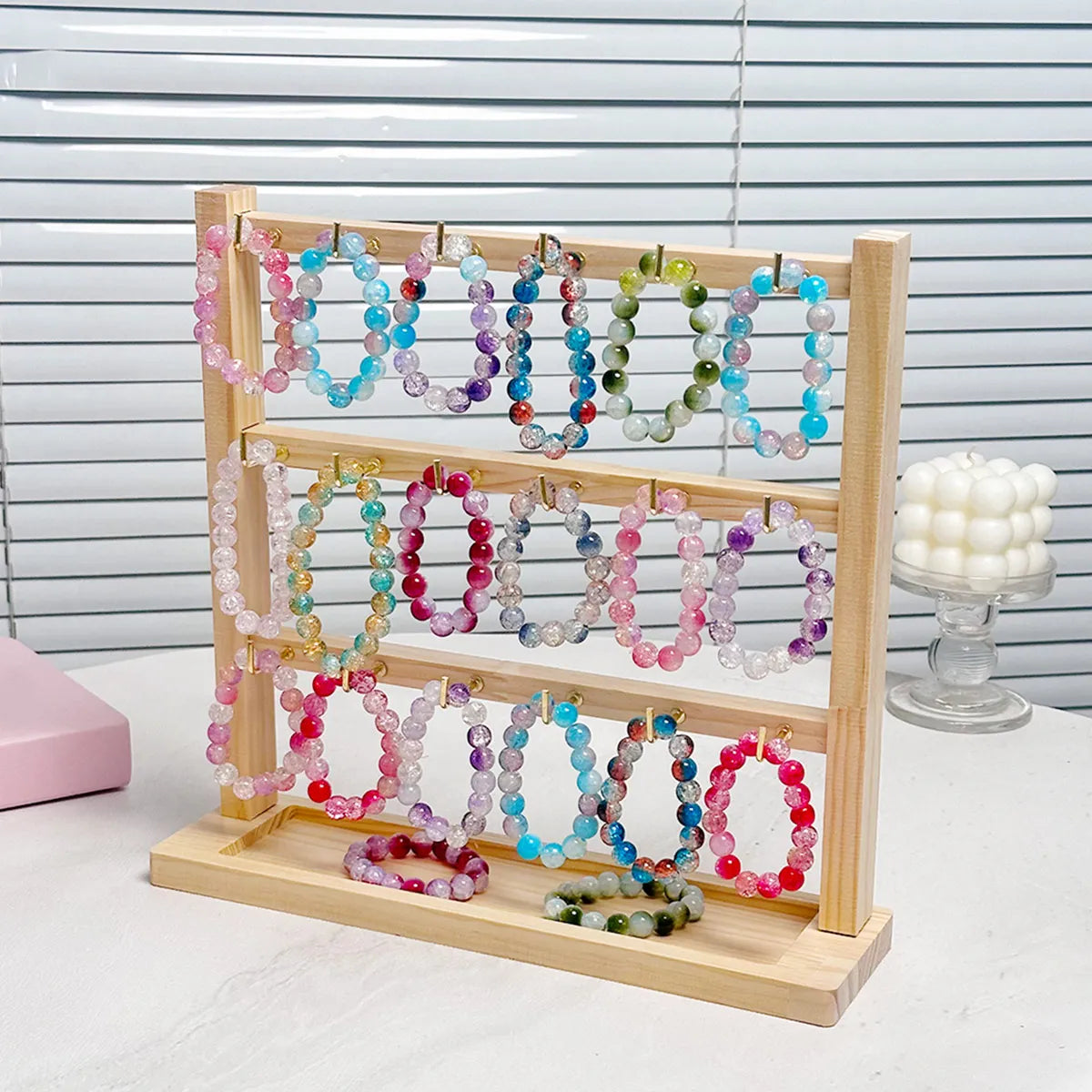 1pc Wooden bracelet rack, bracelet and earring storage rack, store jewelry display rack, jewelry collection rack Oasis Select