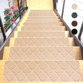 New Self-adhesive Staircase Mat Non-Slip Soft Stripe Stair Tread Carpet Mat Safety Protection Cover Pads Home Decor Oasis Select B Beige