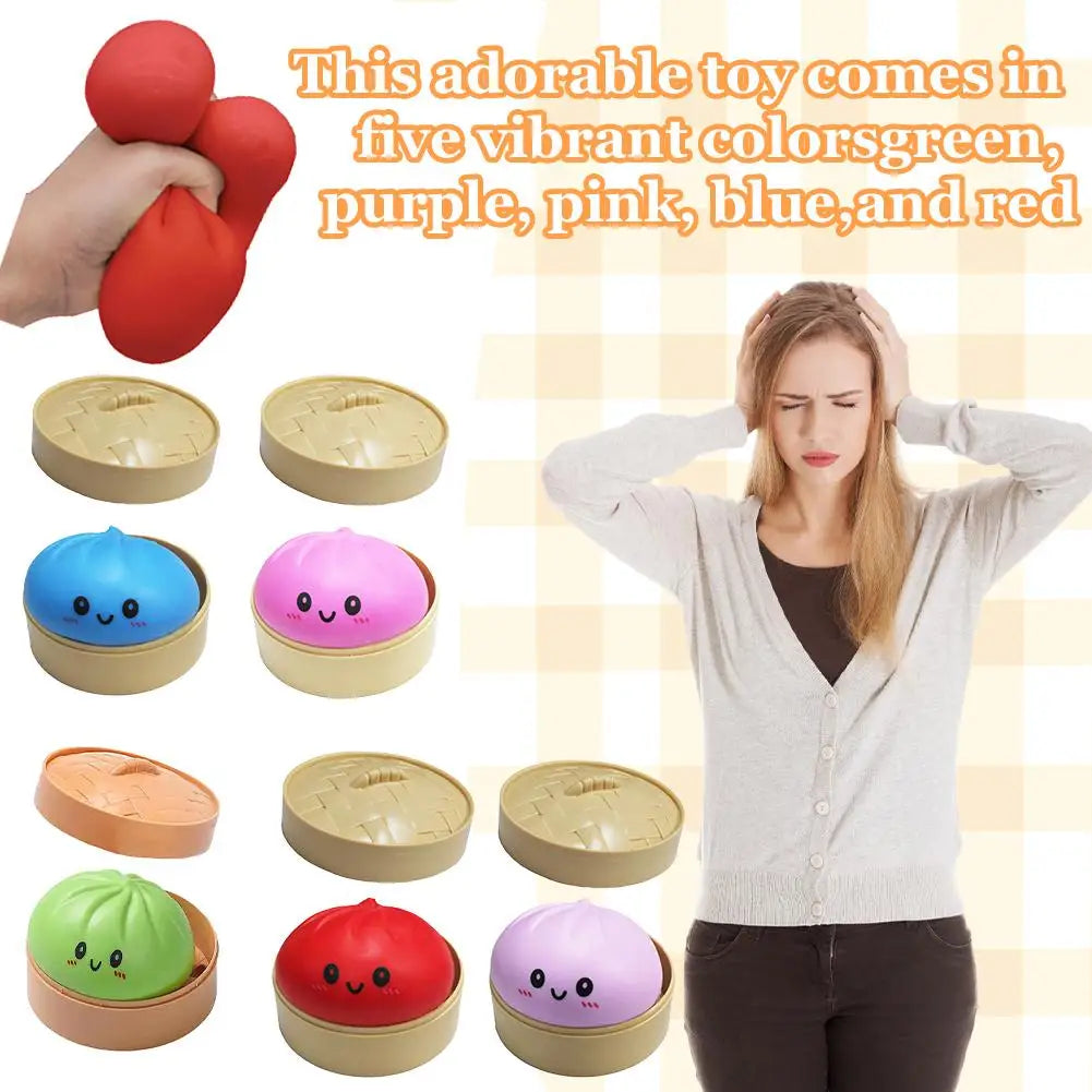 Dumpling Squishy Squeeze Toy – Colorful Soft TPR Fidget Ball Squishy Fidget Toy Oasis Select