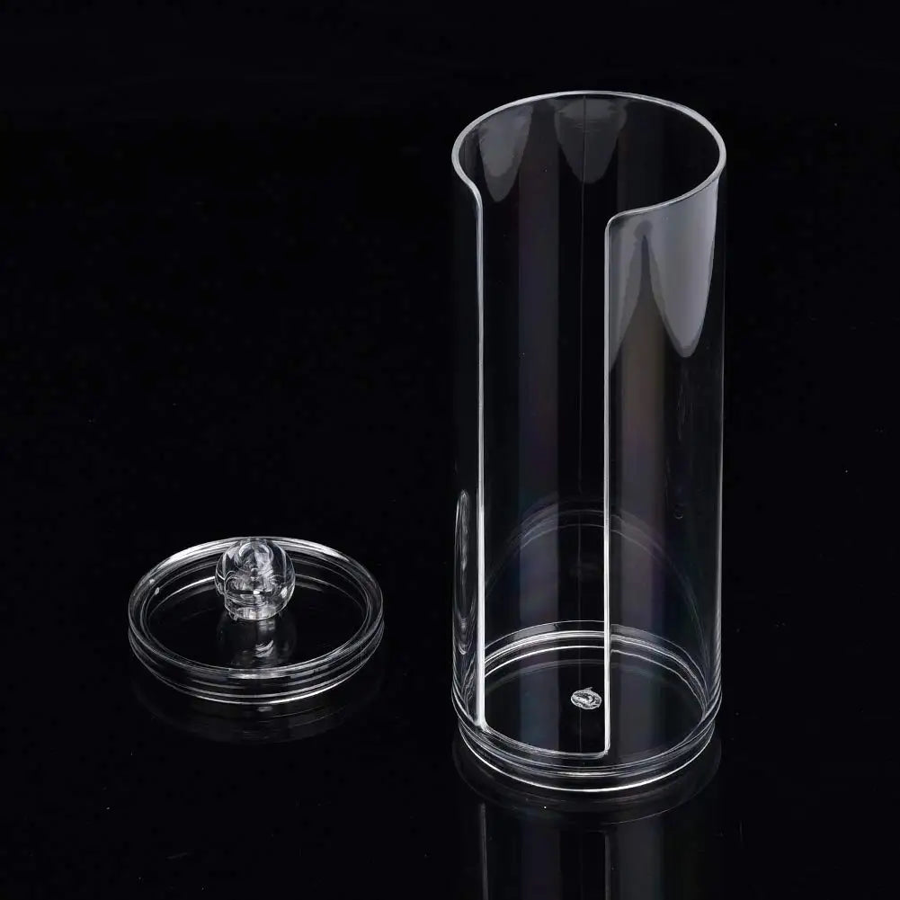 1pc Cylindrical Cotton Pad Holder, Makeup Storage Cotton Pad Dispenser, Bathroom Storage Jar, Desktop Storage Organizer Oasis Select Clear