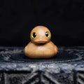 Fun Finger Duck Handmade Wooden Statue Mini Duck Statue Home Office Desk Garden Decoration Yellow Duck Oasis Select A-3.8x3.5cm