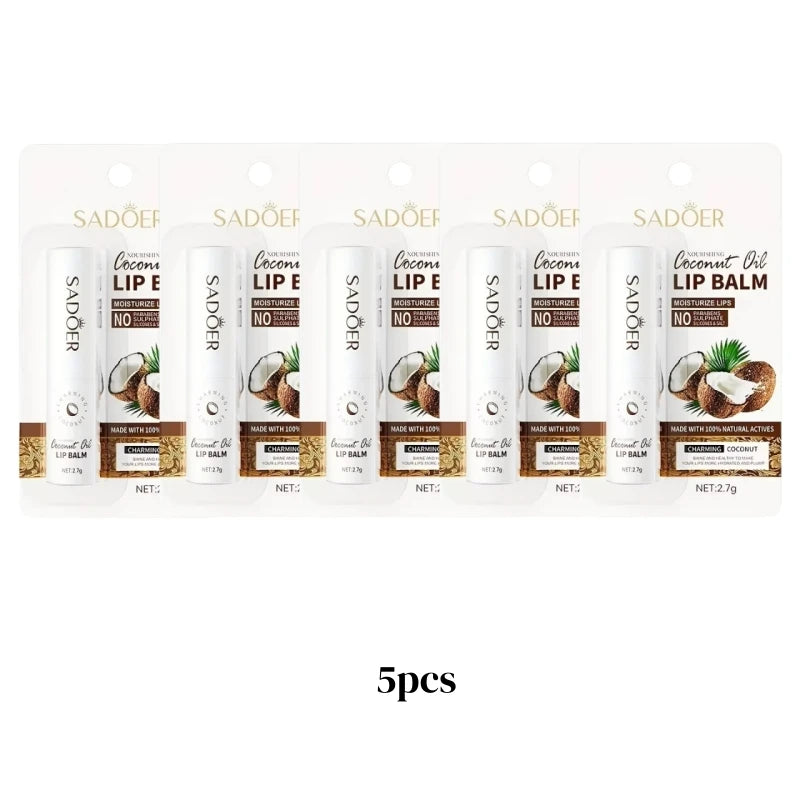 Coconut Lip Balm – Moisturising Daily Lip Care for Men & Women Coconut Lip Balm Oasis Select 5Pcs