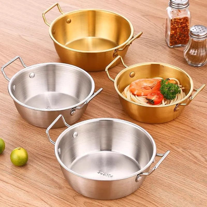 1pcs Stainless Steel Korean Style Pot Golden Sauce Dishes Appetizer Serving Dishes Sets Tray Spice Plates Kitchen Tableware Oasis Select