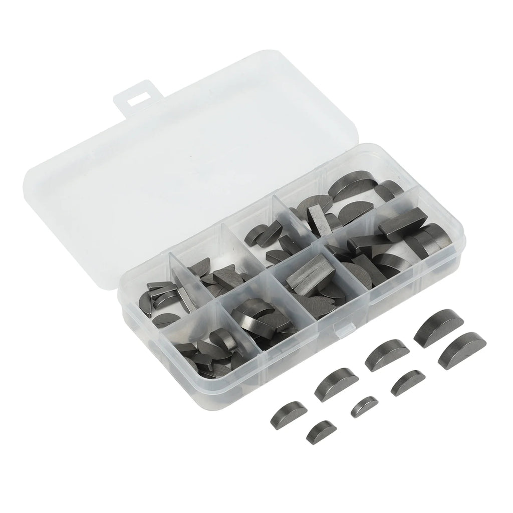 80pcs Carbon Steel Woodruff Half Moon Key Assortment Set Woodruff Key Set Oasis Select