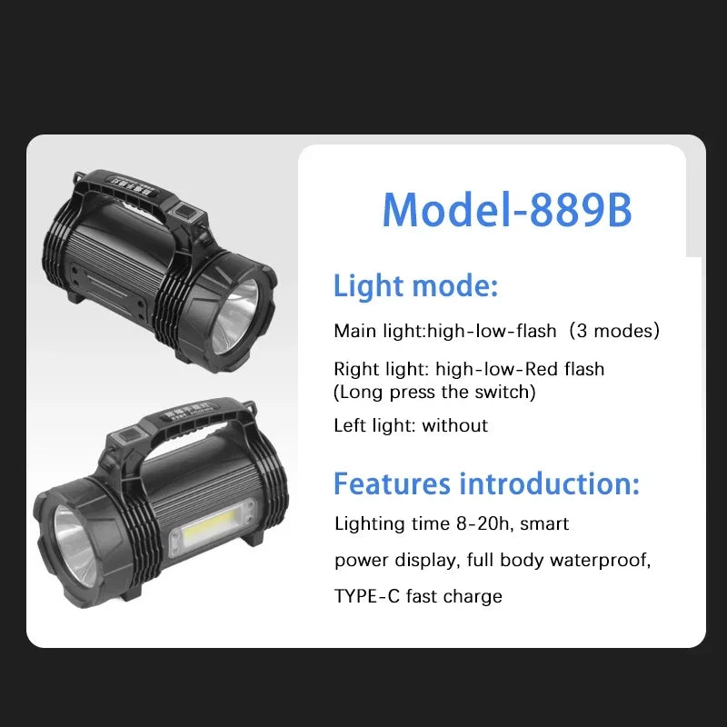 POCKETMAN 3800LM LED Searchlight USB Rechargeable Waterproof