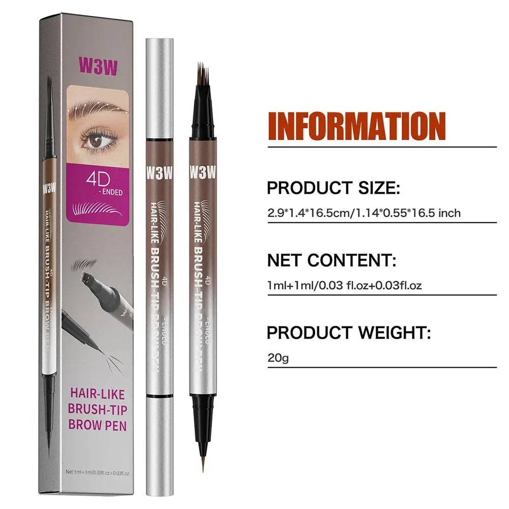 Hair Like 4D Micro Sculpting Eyebrow Pencil Dual Ended Multiple Prong Long Lasting Non Smudged Eyeliner Makeup Oasis Select