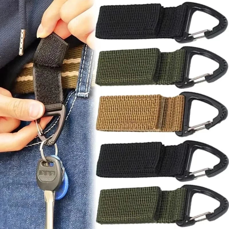 2/4Pcs Tactical Hanging Key Hook Clip Clamp Buckle Nylon Webbing Molle Belt Carabiner Outdoor Strap Climbing Accessories Oasis Select