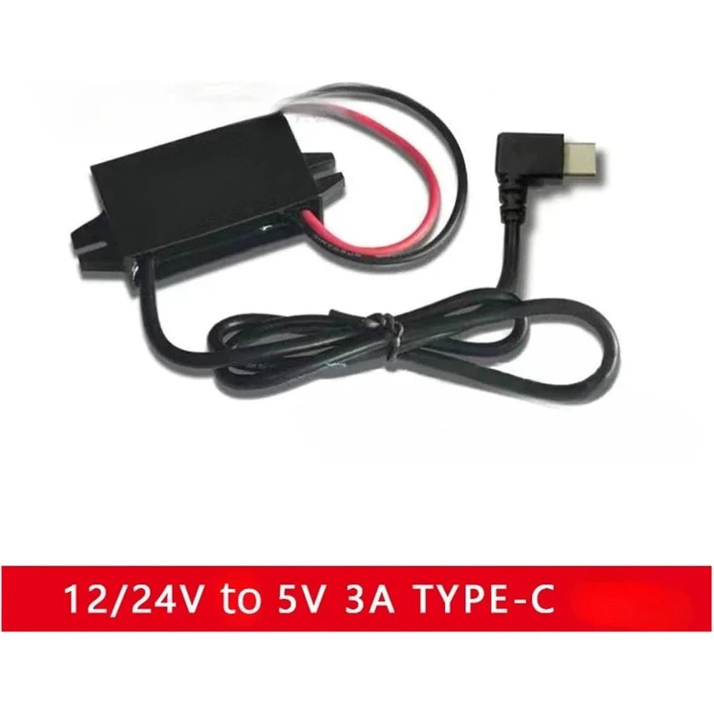 DC/DC 12V 24V To 5V 3A Buck Converter Charger Car DC Step Down Voltage Regulator Waterproof For Car Lighting (to 5V USB Install) Oasis Select